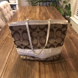 Coach Signature Canvas & Leather Tote